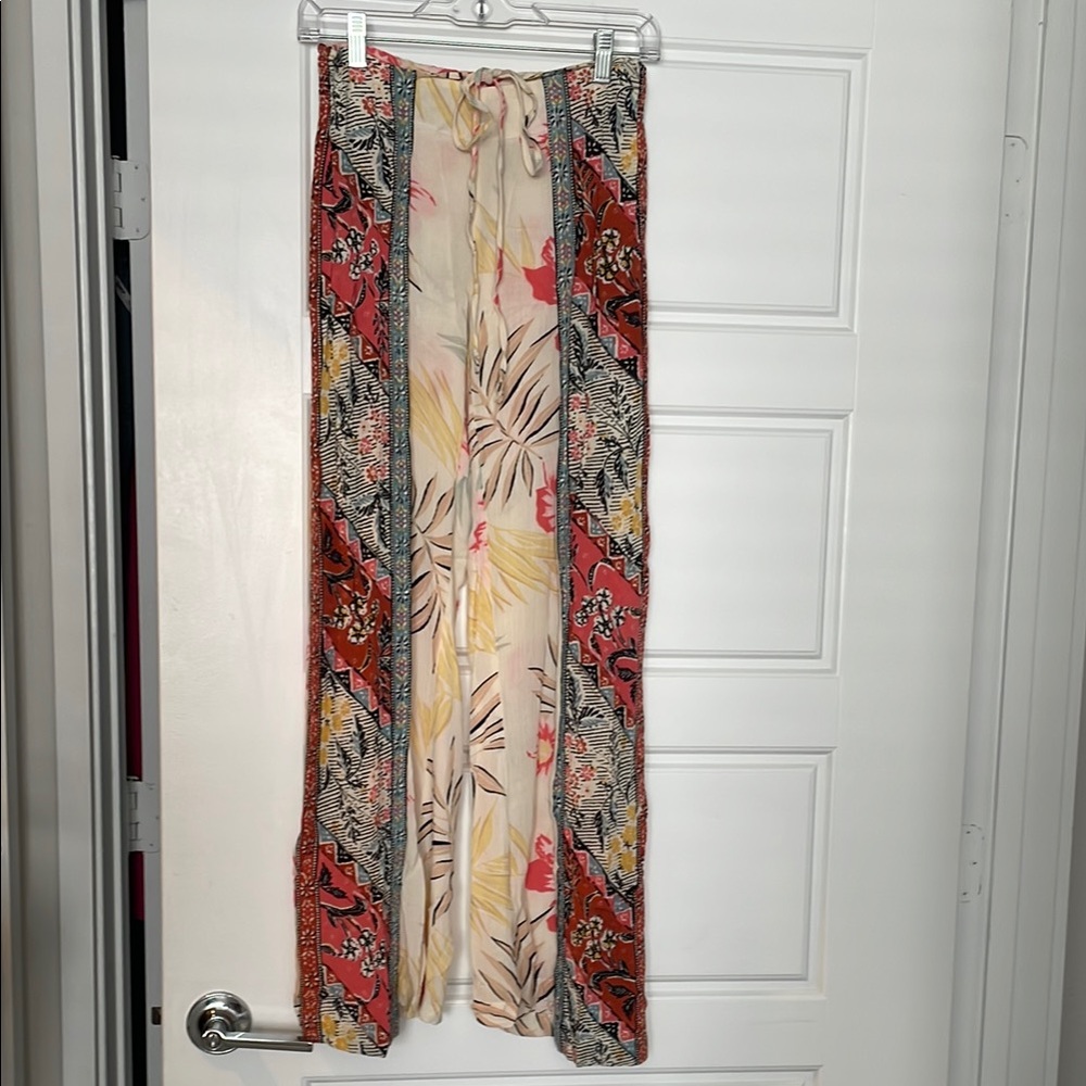 Floral and Paisley Wide-Leg Pants